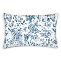 Комплект постільної білизни Cosas євро з простирадлом на резинці SWEDISH FLORAL 200 x 220 см (FlowersYardBlueWhite_El160-45Pearl_200) - мініатюра 5