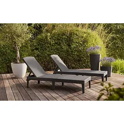 Шезлонг пластиковий Keter Jaipur Sun lounger, сірий - мініатюра 7