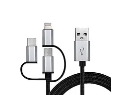 Кабель REAL-EL USB 2.0 AM to 3in1 1.0m Premium Black (EL123500035)