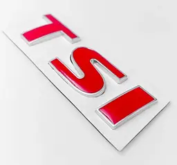 Емблема напис TSI 80x26 мм скотч 3М Червона з Хромом (1K9853675C) - мініатюра 4
