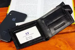 Стильне шкіряне портмоне ST Leather В 103 чорне 9,5 см - мініатюра 8