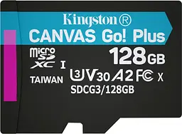 Карта пам'яті KINGSTON microSDXC Canvas Go Plus 128Gb Class 10 UHS-3  [R-170MB/s] + SD адаптер [SDCG3/128GB] [69970] - мініатюра 2