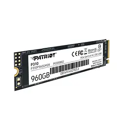 Накопичувач SSD M.2 Patriot P310 960GB NVMe 2280 PCIe 3.0x4 3D NAND TLC (P310P960GM28) - мініатюра 4