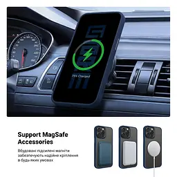 Чехол для Apple iPhone 14 Pro Max, Uniq MagCase, синий, противоударный, панель-накладка с MagSafe, ударопрочный TPU+PC, с магнитом MagSafe, поддержка полноценной беспроводной зарядки, ArmorStandart (ARM75303) - мініатюра 4