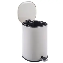 Відро для сміття з плавним закриттям овальне Zerix Prime-TC0105 5л white ZX5901, Білий матовий - мініатюра 3
