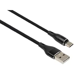 Дата кабель USB 2.0 AM to Type-C 1.0m cylindric nylon back Vinga (VCPDCTCCANB1BK)
