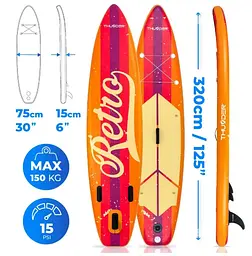 Надувна дошка SUP THUNDER RETRO 320 см з веслом - мініатюра 4