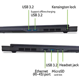 Ноутбук Acer Predator Helios Neo 16 PHN16-73 16" WQXGA IPS Intel U9-275HX 64GB F2TB NVD5060-8 Lin чорний - мініатюра 4