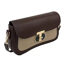 Жіноча сумка через плече крос-боді з екошкіри Lilly P2-1601DB Коричнева - мініатюра 12