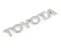 Емблема напис Toyota Хром 115х20 мм Пластик на скотчі (Завод)