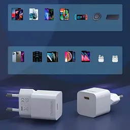 Зарядний пристрій 1xUSB-С 20W PD білий Choetech (PD5010-EU-WH) - мініатюра 5