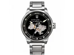 Чоловічий наручний годинник 058 Де б не був Silver-Black Steel Awarder acs0031792 - мініатюра 2