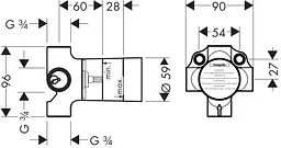 Прихована частина вентиля Hansgrohe 15930180 - мініатюра 2