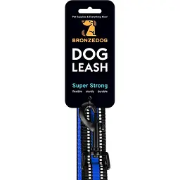 Повідець для собак BronzeDog Mesh, розмір S, 200х1,6 см, синій - мініатюра 7