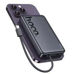 Power Bank Hoco Q44 Origen dual PD20W magnetic power bank with cable dark(10000mAh) Gray - мініатюра 3
