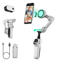 Триосьовий стабілізатор AOCHUAN Professional Gimbal Stabilizer for Smartphone SMART P2 White - мініатюра 4