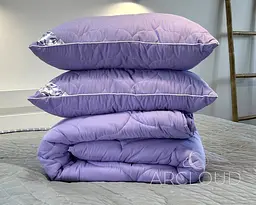 Ковдра зимова ArCloud Floral Lavander 170*205 у сумці + 2 подушки з кантом ArCloud Floral Lavander 50*70 у сумці - мініатюра 1