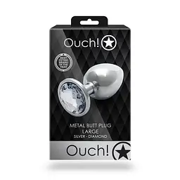 Анальна пробка Ouch! Round Gem L, 8.1 см (прозорий) - мініатюра 8