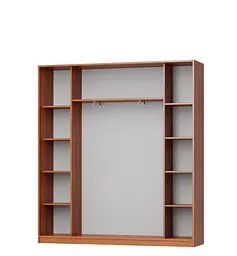 Шафа-купе тридверна MebelStar Комбо AL 2ДСП/Дзеркало 200x45x210 см Аляска білий (MBS-3192) - мініатюра 2