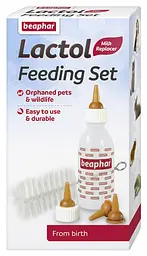 Пляшечка для годування для цуценят та кошенят Beaphar Lactol Feeding Set пластикова з сосками та щіткою 35 мл BAR11246 - мініатюра 2
