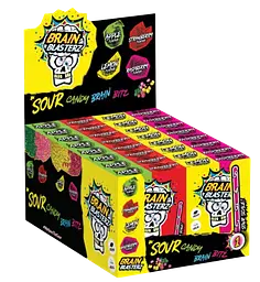 Кислі цукерки-драже Brain Blasterz Sour Candy Bitz Apple Strawberry 45г - мініатюра 5