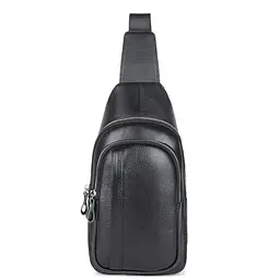 Чоловік шкіряний чорний слінг на плече Tiding Bag A25F-6601A - мініатюра 6
