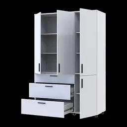 Шафа для одягу Doros Торн Білий 3 ДСП/3Ш (полиці) 135х51.6х200 (44900486) - мініатюра 2