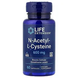 Амінокислота Life Extension N-Acetyl-L-Cysteine 600 mg, 60 капсул