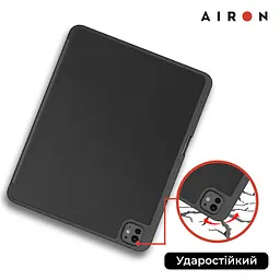Чехол AIRON Premium SOFT для iPad Pro 13 2024 с защитной пленкой и салфеткой Black - мініатюра 9