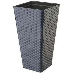 Горщик для квітів Form-Plastic Rattana слим квадро-40 77.7 л антрацит (3910-014)