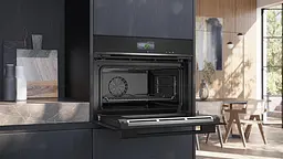 Siemens Духова шафа електрична компактна, 47л, A+, дисплей, конвекція, чорний - мініатюра 2