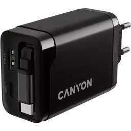 Зарядний пристрій Canyon 1xUSB-C PD65W + 1xUSB QC3.0 + cable USB-C to USB-C black (CNS-CURC65ACB) - мініатюра 7