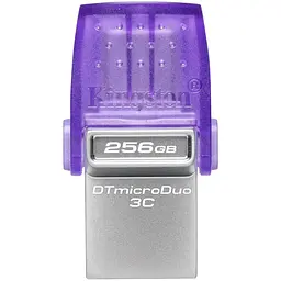 Kingston Накопичувач 256GB USB 3.2 Type-A + Type-C DT microDuo 3C R200MB/s