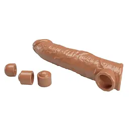 Насадка на пеніс Pretty Love Extension Penis Sleeve, 26 см (коричневий) - мініатюра 5