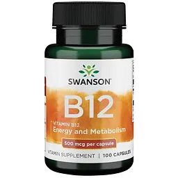 Вітаміни та мінерали Swanson Vitamin B12 500 mcg 100 капсул