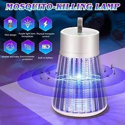 Лампа від комарів Electric shock BG-002 знищувач комах з акумулятором 20-50 м² 12 годин роботи зелена - мініатюра 4