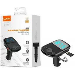 FM модулятор трансмітер блютуз LDNIO C706Q Bluetooth 2 USB чорний - мініатюра 5