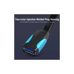 Дата кабель USB 3.0 AM/AF 2.0m flat black Vention (VAS-A13-B200) - мініатюра 3