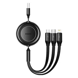 Кабель тройной Baseus Bright Mirror 2 USB to M + L + C 3.5A 1.1m 3-in-1 (CAMJ010201) - мініатюра 3