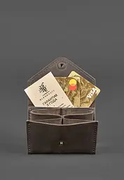 Шкіряний кард-кейс 3.0 темно-коричневий з мандалою - мініатюра 3