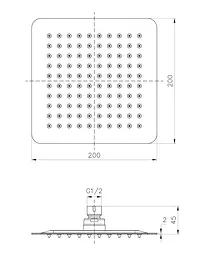 Верхній душ 200 мм Imprese SQ200SS2, Хром - мініатюра 3