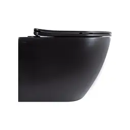 Унітаз підвісний Qtap Robin New Ultra Quiet безобідковий з сидінням Soft-close Black matt QT13332381АSMB, Чорний матовий - мініатюра 4