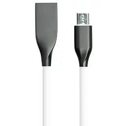 Кабель PowerPlant USB - XiaomicroUSB, 2м, силікон, білий