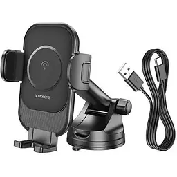 Автотримач із зарядним пристроєм Borofone BH203 Blue Charm Wireless 15W - мініатюра 4