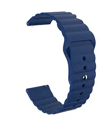 Ремінець BeWatch для Amazfit BIP/Bip Lite/Bip U/Pro/Mini/GTS/GTS 2 (E)/GTR 42мм силіконовий 20 мм Wave Темно-синій (1010706) - мініатюра 3