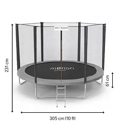 Батут Jumi Motion Sport Line 10ft (305см) з зовнішньою сіткою сірий - мініатюра 2