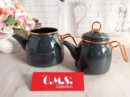 Двоярусний емальований чайник O.M.S. Collection 10800-Grafit (1/2 л) - мініатюра 5