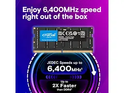 Пам'ять для ноутбуків Crucial 32 GB SO-DIMM DDR5 6400 MHz (CT32G64C52CS5) - мініатюра 6