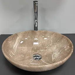 Умивальник VBI Parma накладний 42x34 см dark brown stone glossy VBI-011028 - мініатюра 2