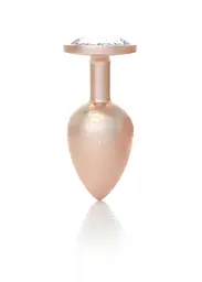 Анальна пробка Jewellery Pearl Gold Plug Clear S 7 см (золотий) - мініатюра 3